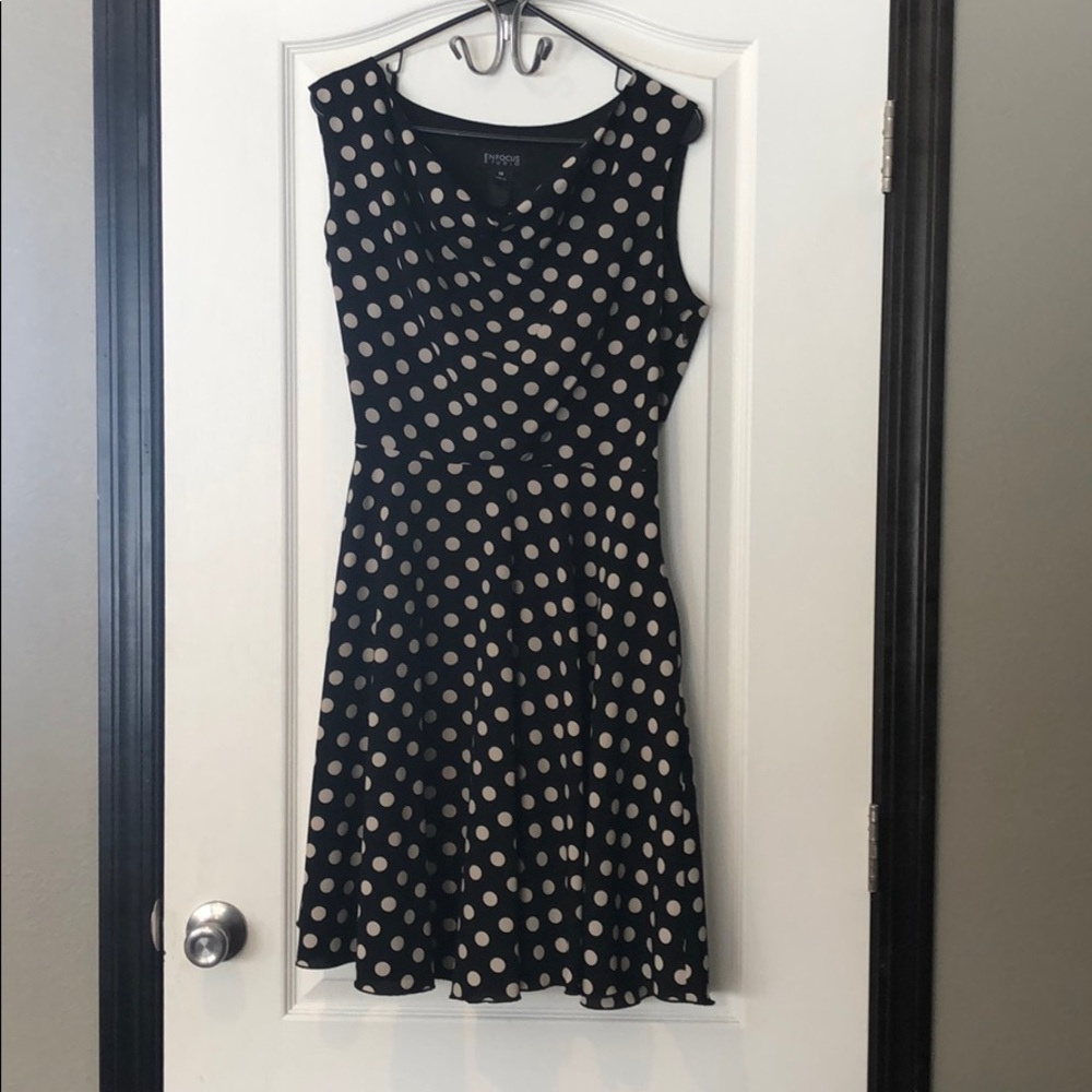 Black and Tan polka dot dress